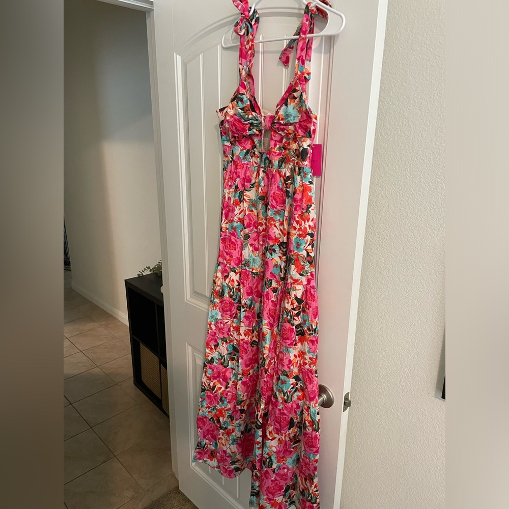 Buddy love Hamptons tie shoulder maxi dress